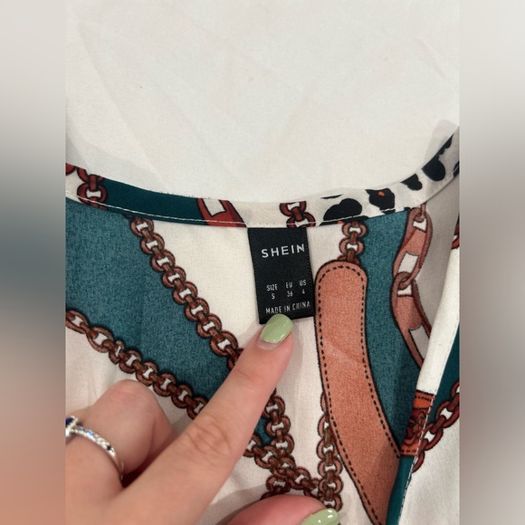 Printed Tie Up Cropped Blouse - Picture 4 of 4